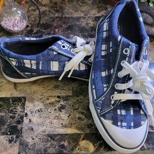 Coach Navy Check Sneakers 👟 Sz 8